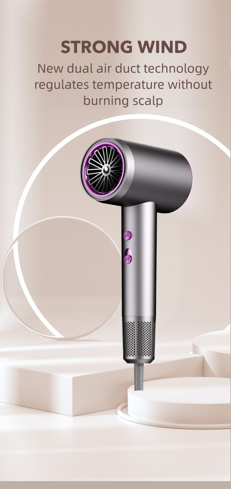 High-Speed Negative Ion Salon Home Use Constant Temperature High Power Quick-Dry T-Shaped Hair Dryer_voghion.com