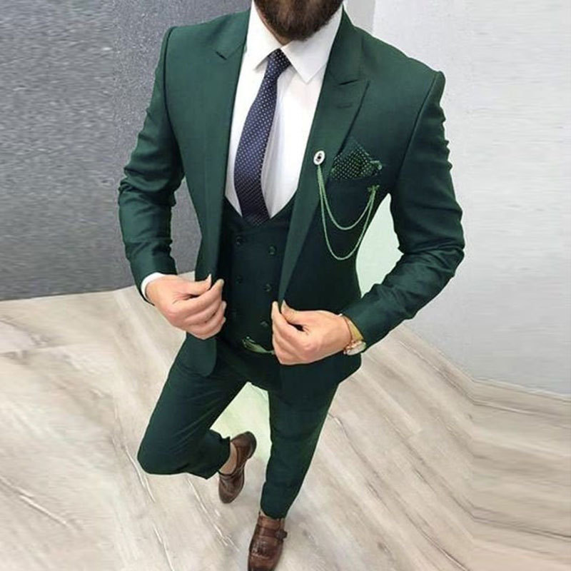 2024 Large Business Casual Three piece Groom, Best Man, Wedding Banquet, Suit Set for Men_voghion.com