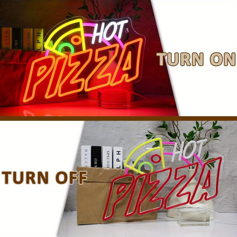 Pizza Neon LED Display Wall-Mounted Home Lighting Decor. For Home Kitchens, Girls' Bedrooms, Pizzerias, Fast-food Joints, Upscale & Music Restaurants._voghion.com