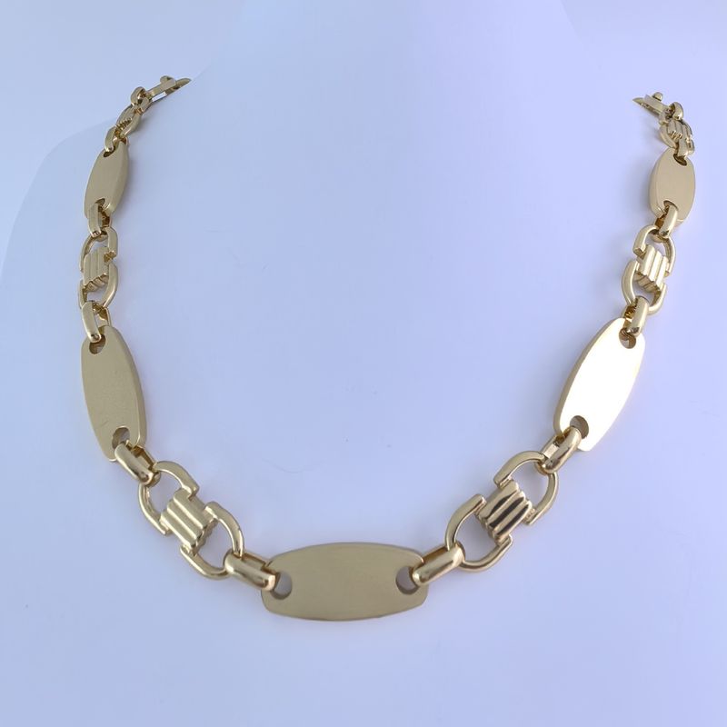 Men's Jewelry Handmade Chain Fashionable And Atmospheric Necklace Emperor Chain Smooth Stainless Steel Return Flat Link Chain Set_voghion.com
