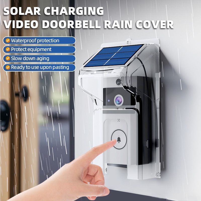 Draadloze videodeurbel met zonne-regenkap, ultralange standby-intercombewakingscamera met stemverandering_voghion.com