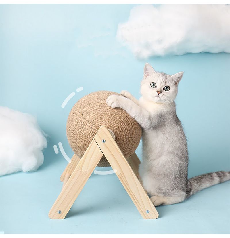 Tiragraffi per gatti, giocattolo con palla in corda di sisal, giocattolo per zampe, tiragraffi per gatti, resistente all'usura, forniture per mobili per animali domestici_voghion.com
