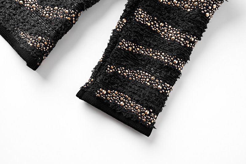 Ropa de mujer Otoño e invierno Moda de lana Chaqueta tipo cárdigan de diamantes calientes Abrigo Chaleco sin mangas Temperamento Falda de cadera Traje_voghion.com