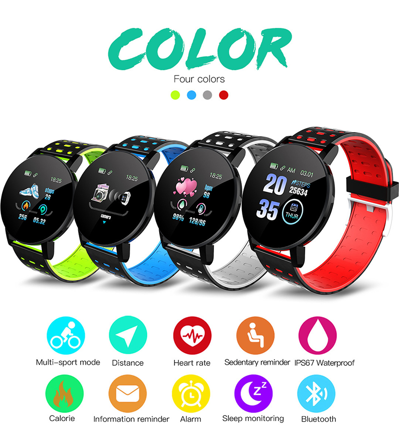 Barns Sport Smart Watch Led Digital Klocka Vattentät Smartwatch Rate Monitor Fitness Tracker Klocka Pojke Och Tjej_voghion.com