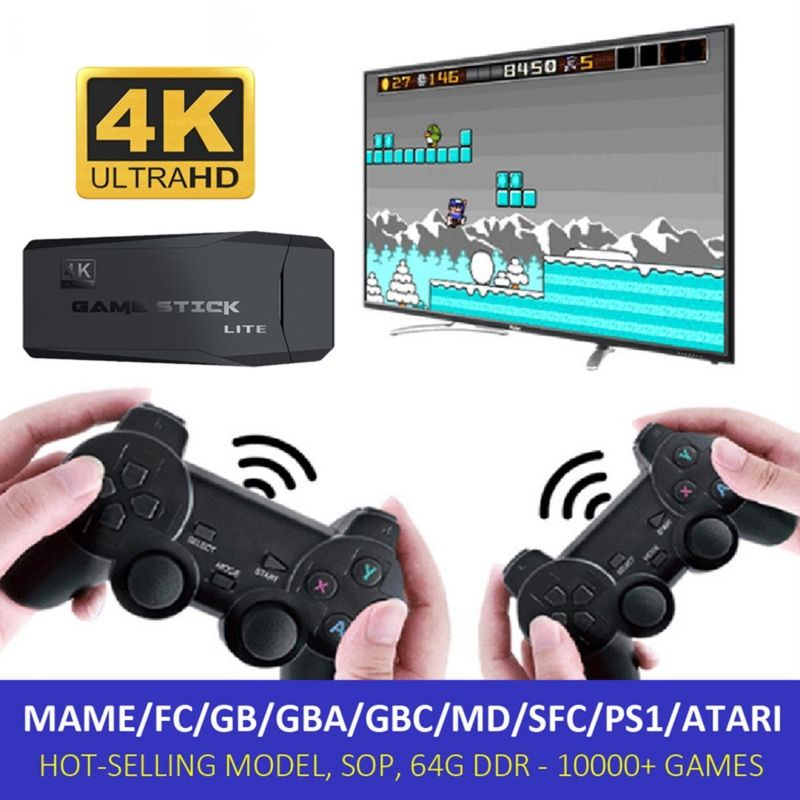 Consola portátil retro de 64 GB con 10 000 juegos integrados, mando inalámbrico, el mejor regalo de Navidad para niños_voghion.com
