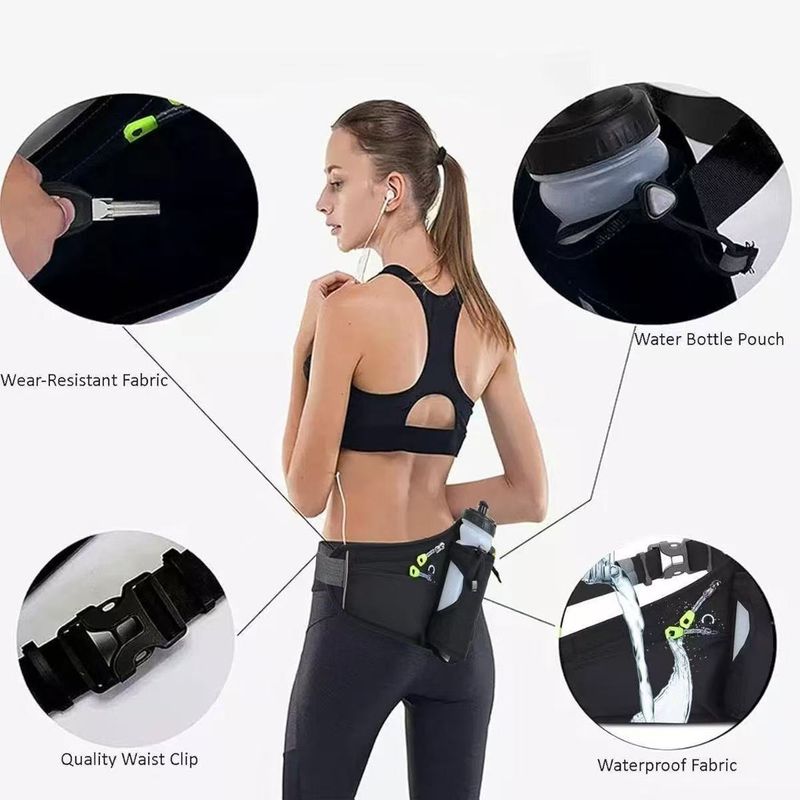 Cross-border Running Outdoor Fitness Waist Multi-functional Water Bottle Key Phone Bag Factory Direct Sale Lightweight_voghion.com