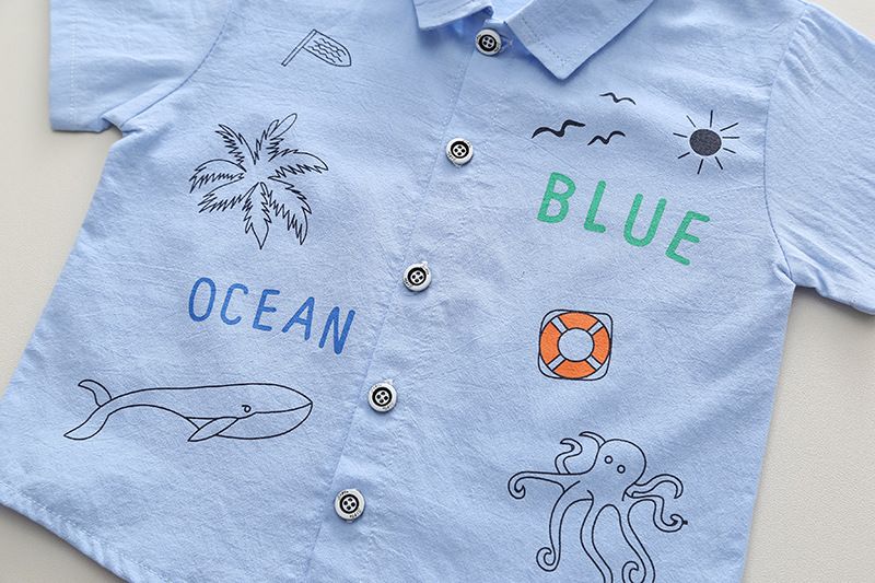 2024 Novas roupas infantis verão bebê 0-5 anos desenho animado manga curta camisa shorts conjunto de duas peças_voghion.com