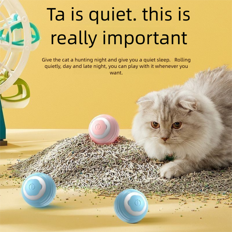 Smart Teaser Kitten Cat Toy Boredom Relief Electric Automatic Magic Rolling Ball Rechargeable Companion_voghion.com