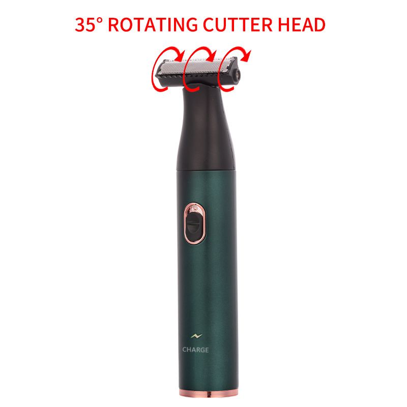 New men's electric waterproof multifunctional dark green shaver USB charging_voghion.com