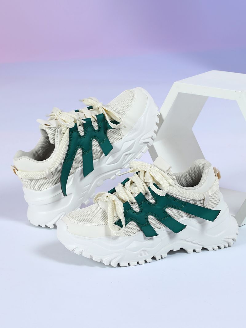 Trendy thick soles increased height, with breathable mesh surface, comfortable casual sports shoes, fashionable_voghion.com