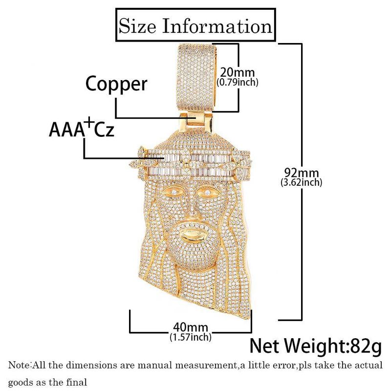 Collana con ciondolo a forma di statua in zircone quadrato con diamanti, gioielli hip hop da uomo, di alta qualità, con ciondolo da uomo._voghion.com