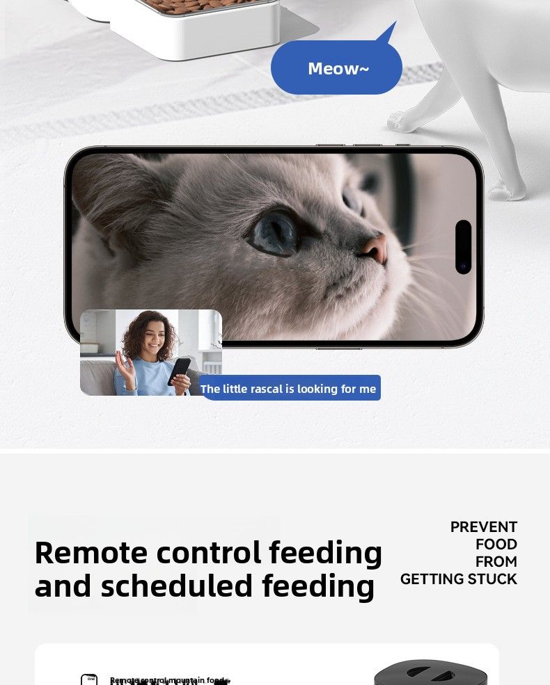Slimme voerbak voor huisdieren met wifi-verbinding: volledig automatische, getimede en kwantitatieve voeding voor honden en katten_voghion.com