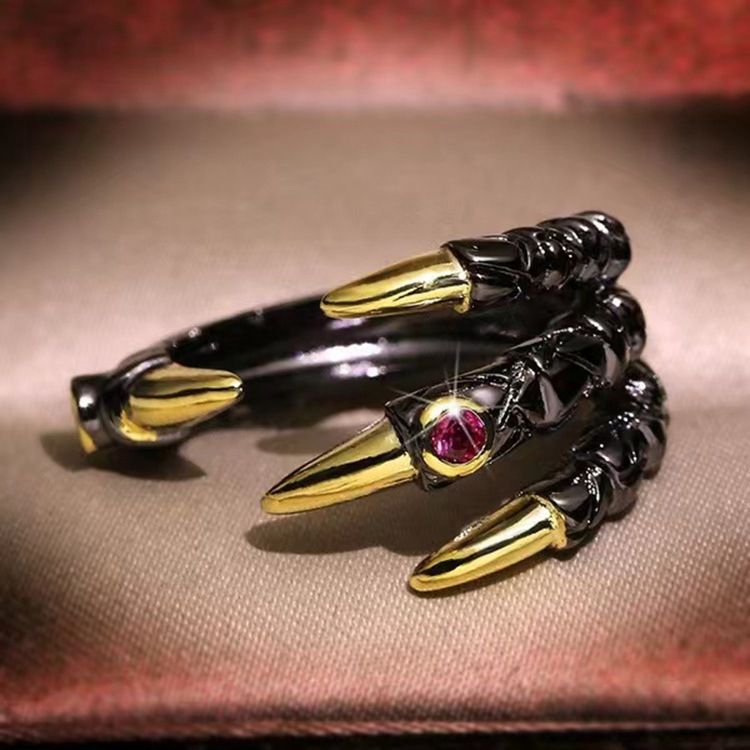 Fashion Dragon Head Jewelry Eagle Claw Dominant Male Demon Ring Creative Style_voghion.com