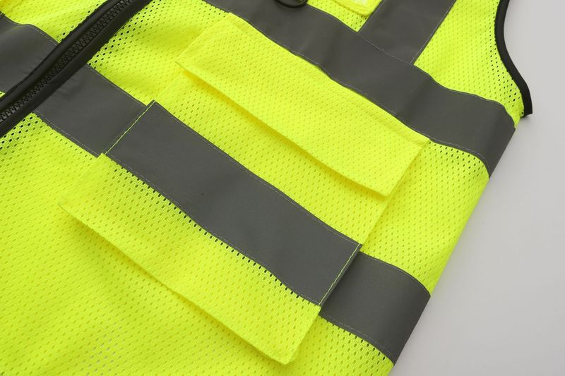 Multi Pocket w magazynie, kamizelka bezpieczeństwa do budowy dróg, kamizelka ostrzegawcza High Brighess do magazynów lotniskowych_voghion.com