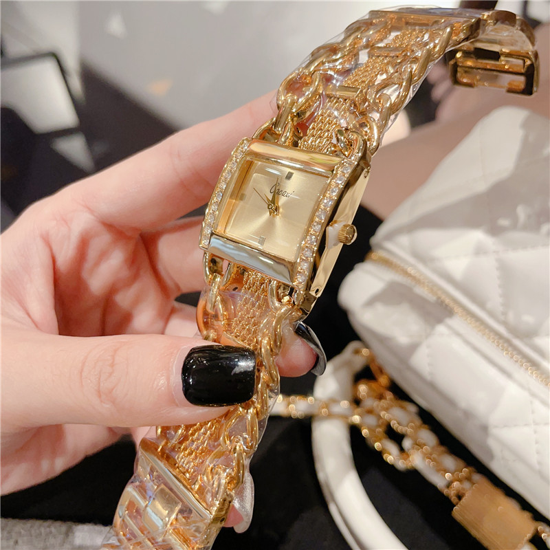 MQ watch women's chain fashion watch diamond square waterproof quartz watch _voghion.com