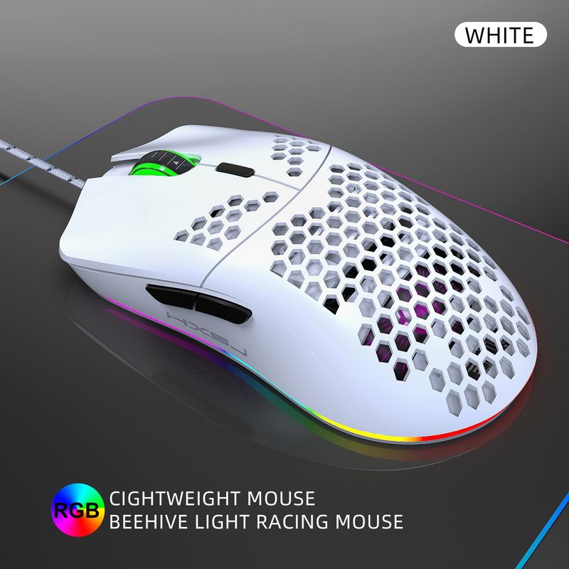 New lightweight hole game mouse, hollowed out esports computer, wired luminous mouse suitable for laptops and desktops_voghion.com