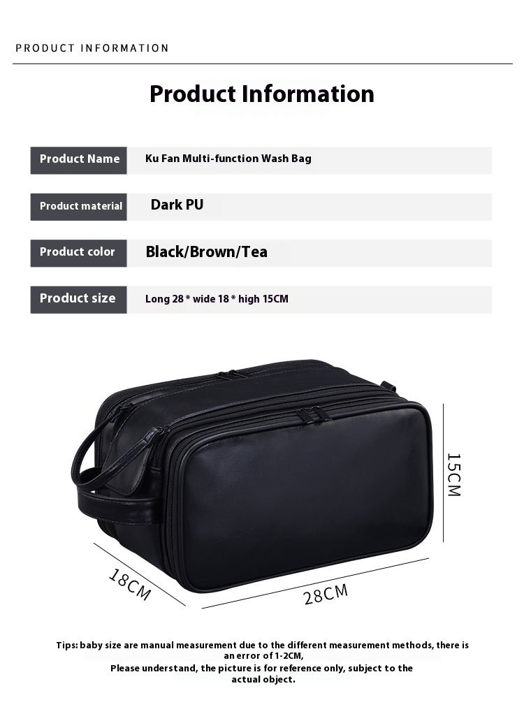 New product: Three opening multifunctional PU men's grooming large capacity high-end makeup bag, cosmetic storage bag_voghion.com