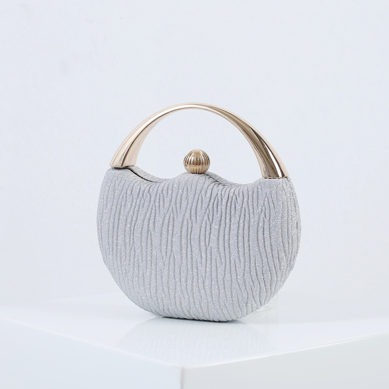 Nuova borsa rosa lucida per banchetti, borsa alla moda con perline per feste di nozze ad arco, borsa da sera_voghion.com