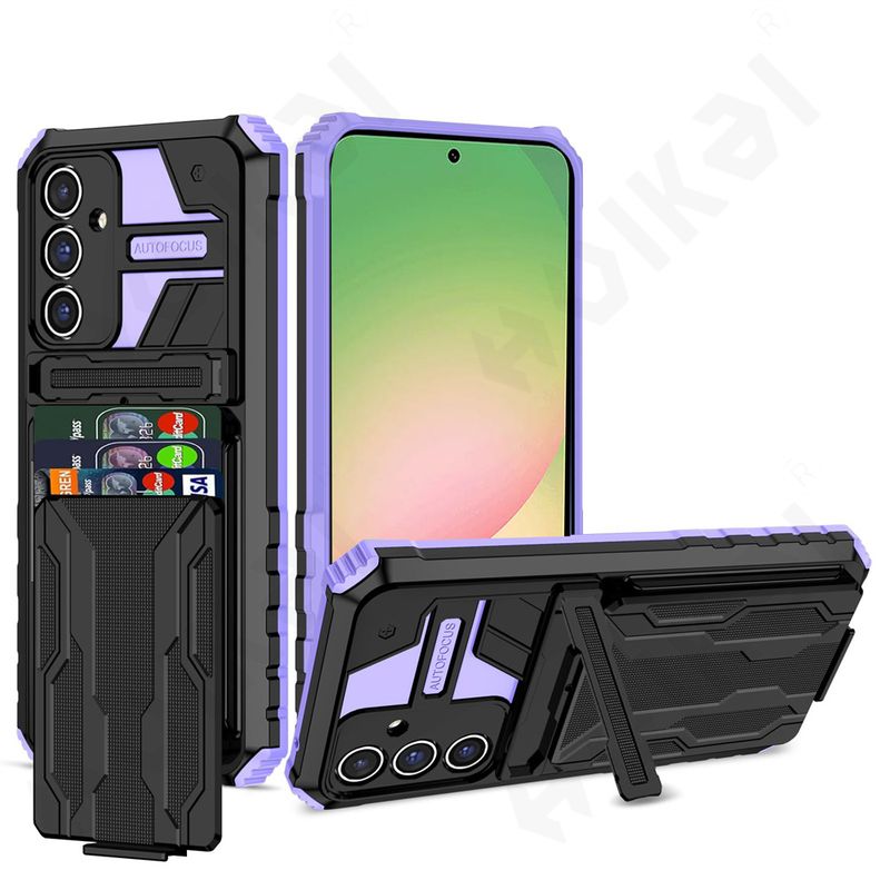 Hoesje voor Samsung Galaxy A56 A36 A55 5G portemonnee met creditcardhouder, kickstand, slanke rode schokbestendige hoes_voghion.com