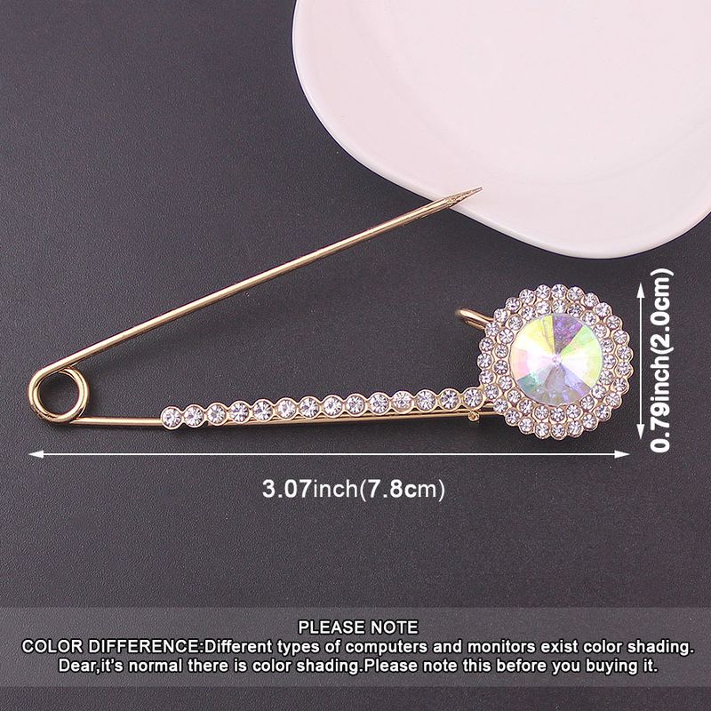 Rhinestone Pearl Simple 7.5cm Large Brooch Cardigan Scarf Decoration Women's Suit Accessory_voghion.com
