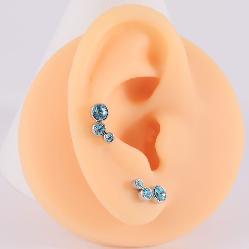 Brincos de Cristal e Fiat Cravo, 1 peça, aço cirúrgico 316L pe, diamante 16G, brinco feminino estilo punk_voghion.com