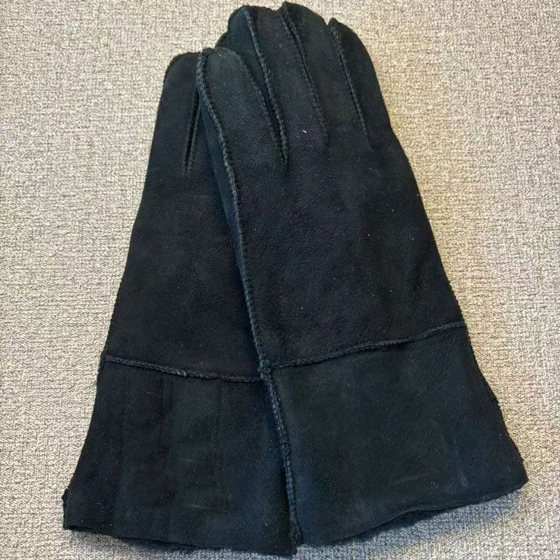 Guanti da uomo in vera pelle scamosciata con fodera in pelliccia, caldi guanti invernali da equitazione, resistenti al freddo_voghion.com