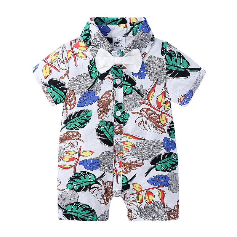 Mother&Kids Completo estivo per bambini Camicia a maniche corte stampata per ragazzi Set di due pezzi_voghion.com