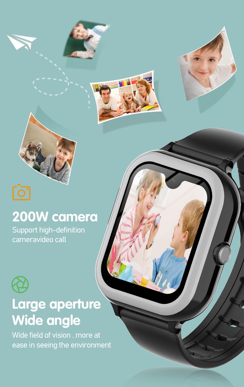 Smart Watch For Kids With GPS/WiFi/LBS Tracking, 1.78" HD Touchscreen, 30W Camera, Android-Compatible - Pink/Blue/Black_voghion.com