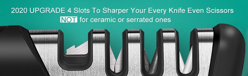 4-in-1 Knife Sharpener - Includes Anti-Cut Gloves_voghion.com