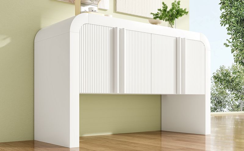 Credenza Weiß Mit Abgerundeter Ecke, Magnetischen Türen, Kippsicherung_voghion.com