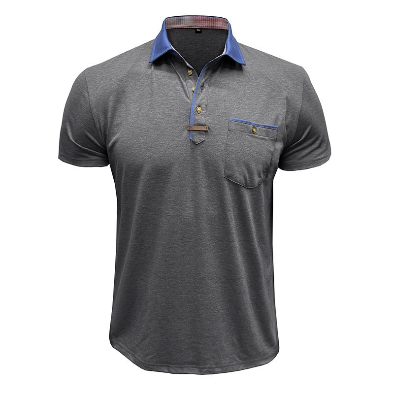 Grenzüberschreitende Sommer europäischen und amerikanischen Herren Kurzarm Revers T-Shirt, Außenhandel Herren Polo Shirt Casual Top Großhandel_voghion.com