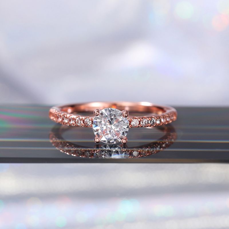 Pronto Stock Huitan Wedding Band Eternity Donne Brillante Rotondo Zirconia Anelli di Fidanzamento Sottile Elegante Gioielli Femminili Drop Ship_voghion.com