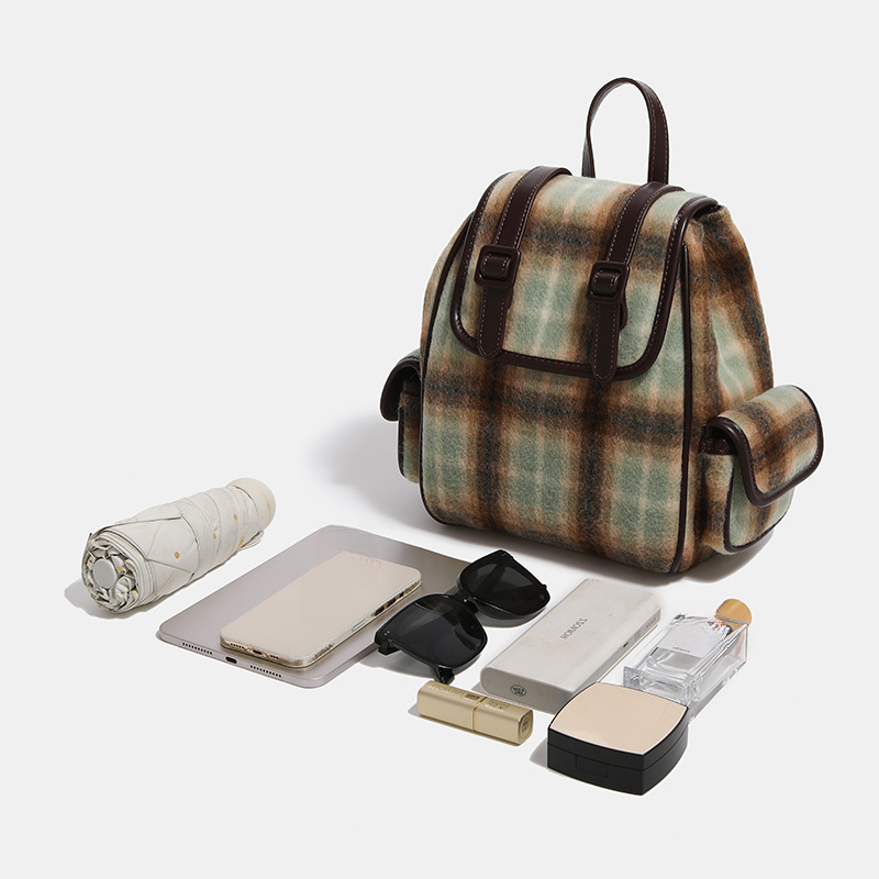 Millard Style Women's 2025 Autumn And Winter New Niche Color Block Plaid Bag_voghion.com