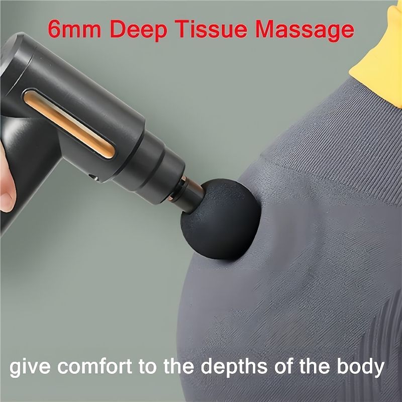 Pistolet de massage à percussion musculaire, masseur de tissus profonds portatif rechargeable de type C pour soulager les douleurs du cou et du dos_voghion.com