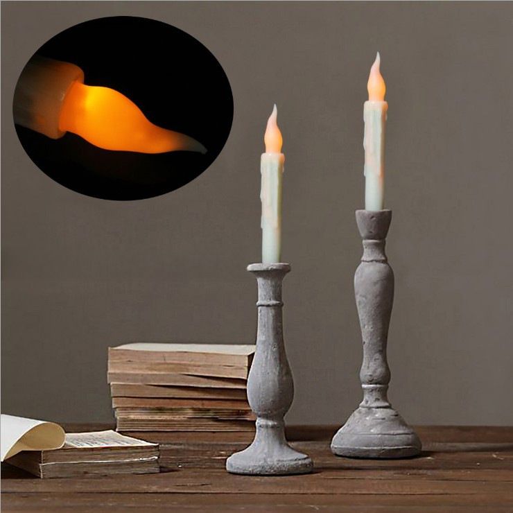 Lot de 6 bougies de Noël à LED en forme de larmes, longues bougies religieuses à longue bande, cône de bougie électronique en cire_voghion.com