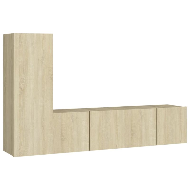3-tlg. TV-Schrank-Set Sonoma-Eiche Holzwerkstoff_voghion.com