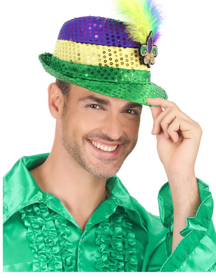 New Brazilian Carnival Three-Color Feather Jazz Hat Venice Party Ball Performance Props_voghion.com