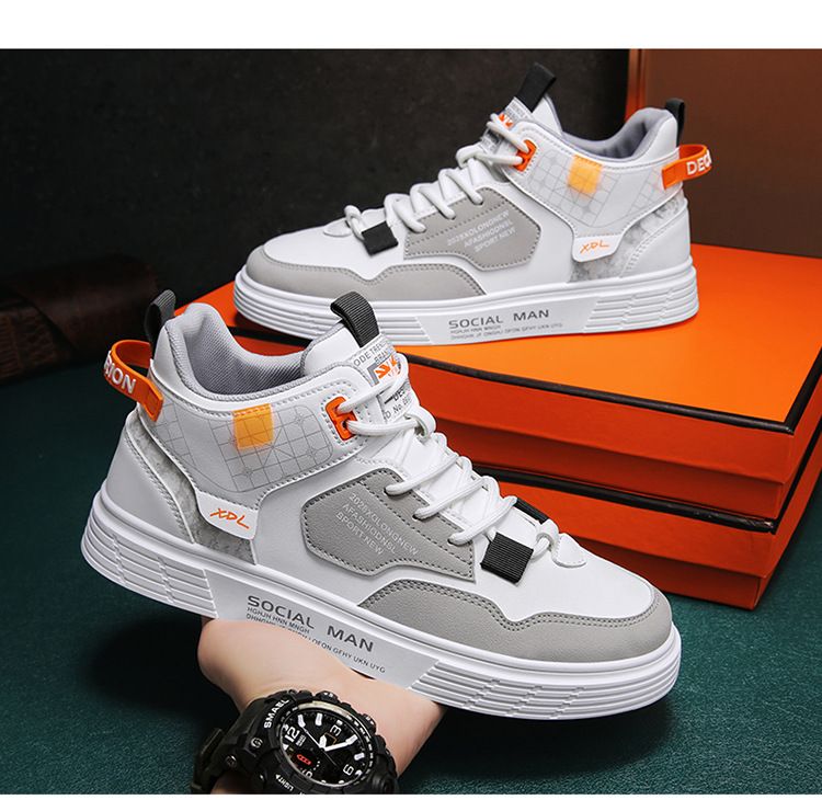 Herren High Top Canvas Sneakers Lässige atmungsaktive Schnürschuhe zum Laufen Gehen Bequeme leichte modische Sneakers_voghion.com