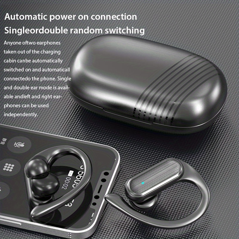 Bezdrátová sluchátka do uší, sportovní sluchátka s digitálním LED displejem, nabíjecí pouzdro, stereo sluchátka s mikrofonem pro telefon, počítač, notebook, sport_voghion.com