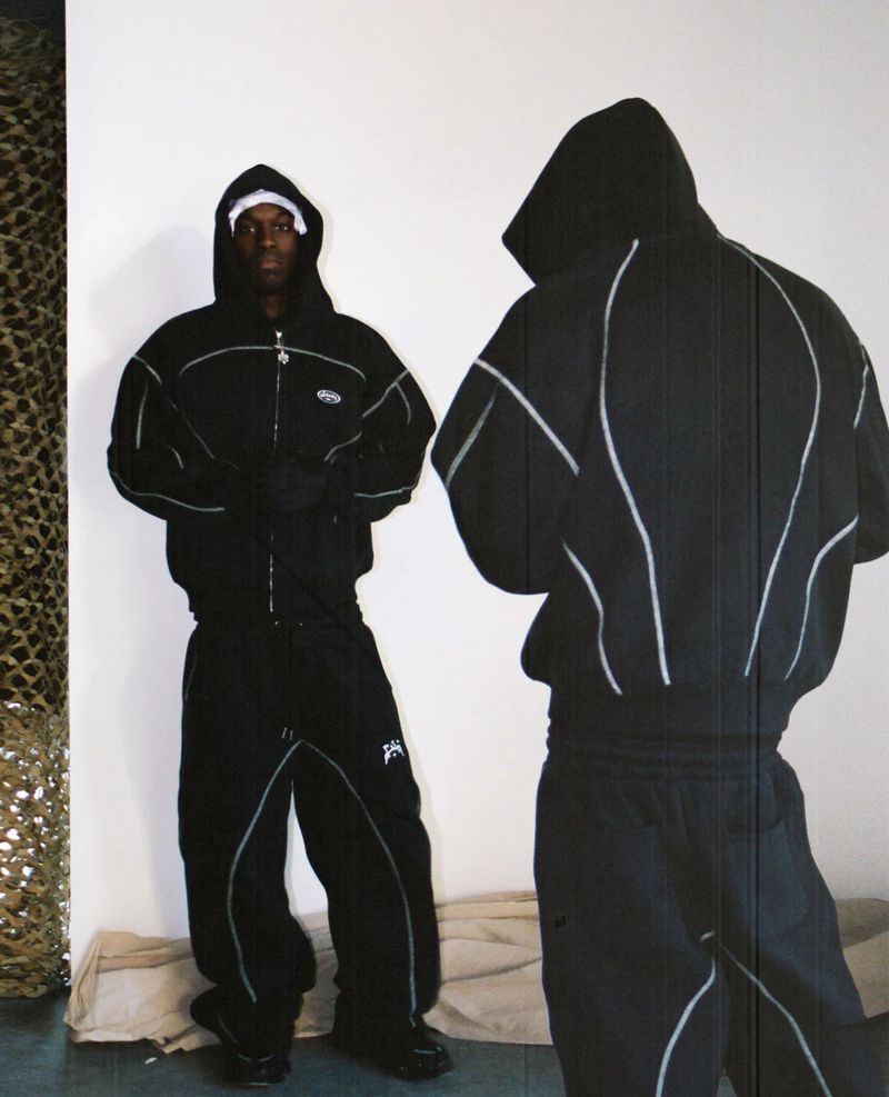 Sudadera con capucha y cremallera estilo hip-hop - Sudadera extragrande con estampado geométrico para hombre y mujer (negro, azul claro, azul marino, gris)_voghion.com