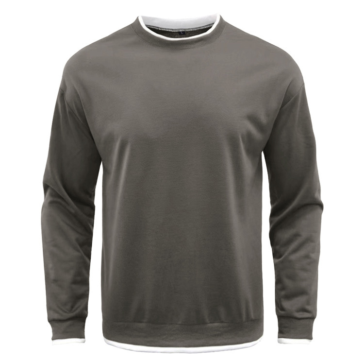 herfst en winter nieuwe herentrui effen kleur ronde hals T-shirt heren dieptepunt herenkleding_voghion.com