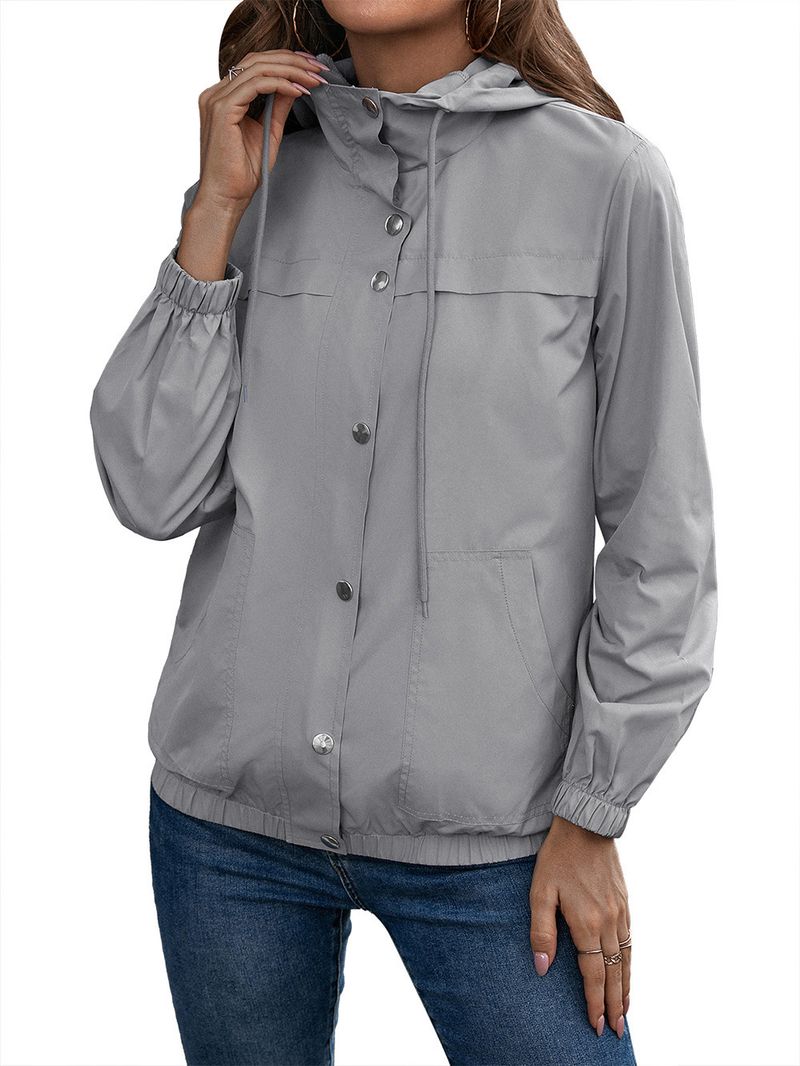 Damesregenjas met capuchon, buitensport, bergbeklimmen, kleding, windjack, waterdicht jack_voghion.com