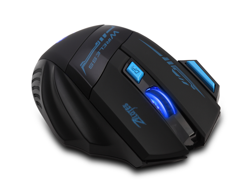 Mouse ottico da gioco wireless ZELOTES F-14 con LED blu_voghion.com