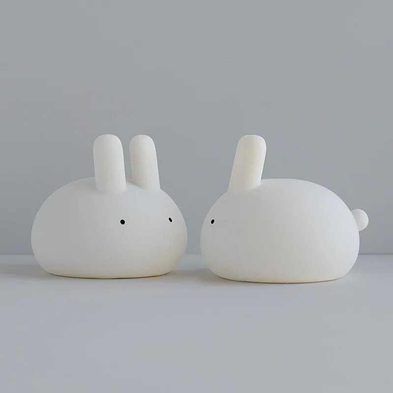 Luz nocturna recargable de silicona suave con temporizador, iluminación para bebé, regalo para mamá, decoración de dormitorio para niños, lámpara bonita de conejito para novia_voghion.com