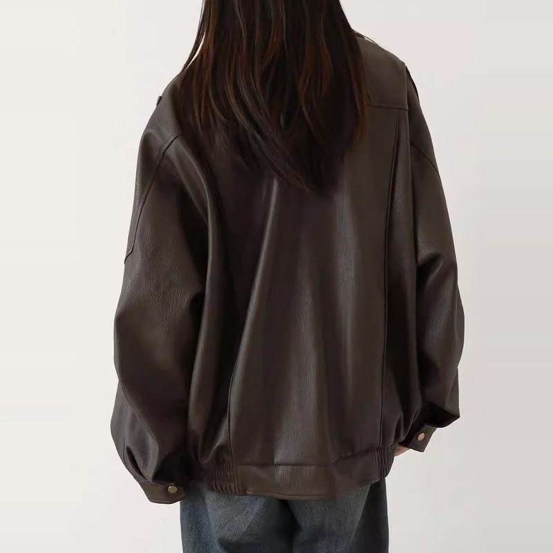 Giacca da motociclista in pelle Melard, nuova e resistente, in stile americano, da uomo e da donna, vestibilità ampia e versatile, per autunno e inverno_voghion.com