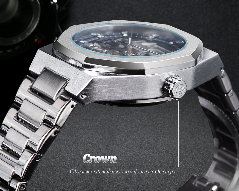 Forsining - Men's casual 3D diamond module, trimmed watch, military shoes, tourbillon, watch area Me_voghion.com