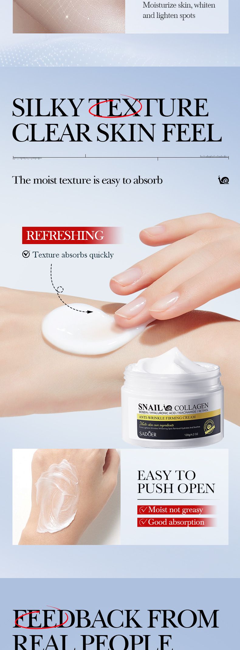 SADOER Snail Collagen Anti-Wrinkle Firming Cream 5-piece Set, Firming And Moisturizing Cream_voghion.com