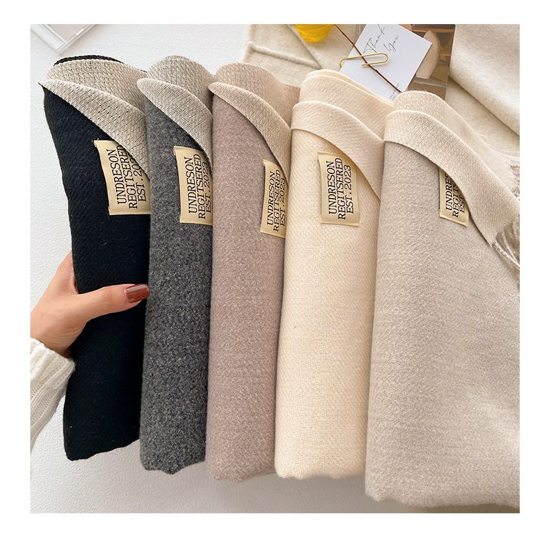 Nuova sciarpa di alta qualità 2025, versione coreana invernale da donna, versatile, in imitazione cashmere, calda, tinta unita, spessa, morbida, cerata, bifacciale_voghion.com