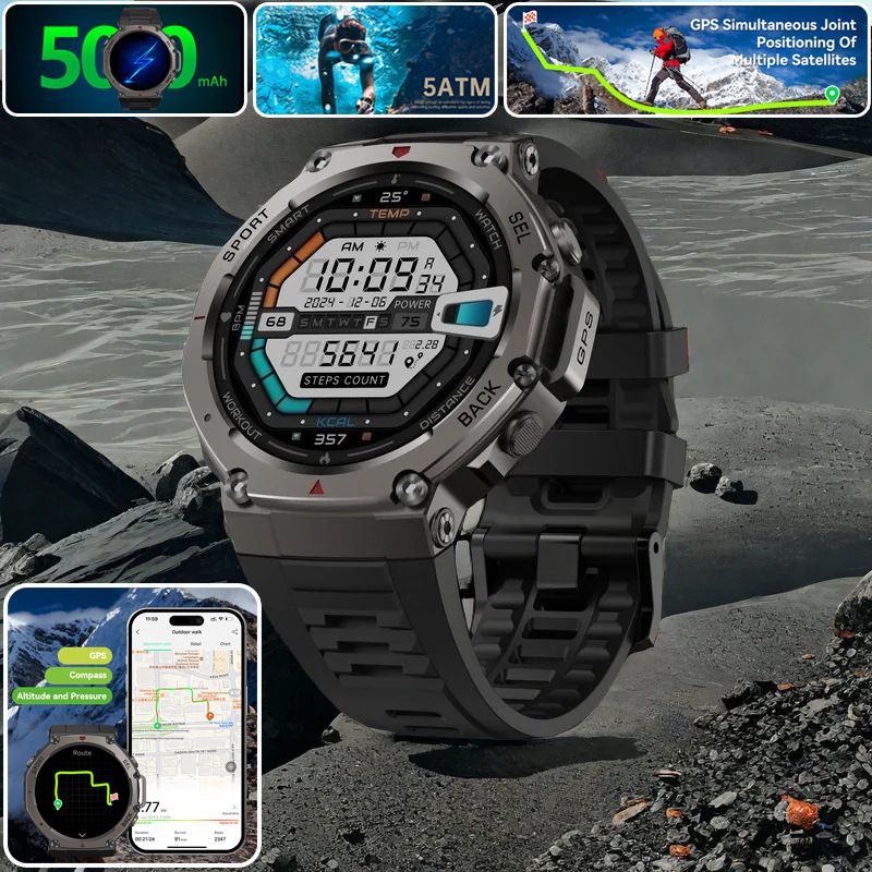 Cross-border New DM58/DM56 Smart Outdoor GPS Sports Tracker 1.43inch Amoled Screen Watch_voghion.com