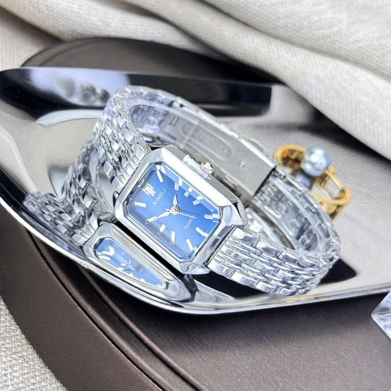 Women's Bracelet Watches Simple And Versatile Steel Strap Ladies Bracelet Butterfly Buckle Watch Square Color Quartz Watch_voghion.com